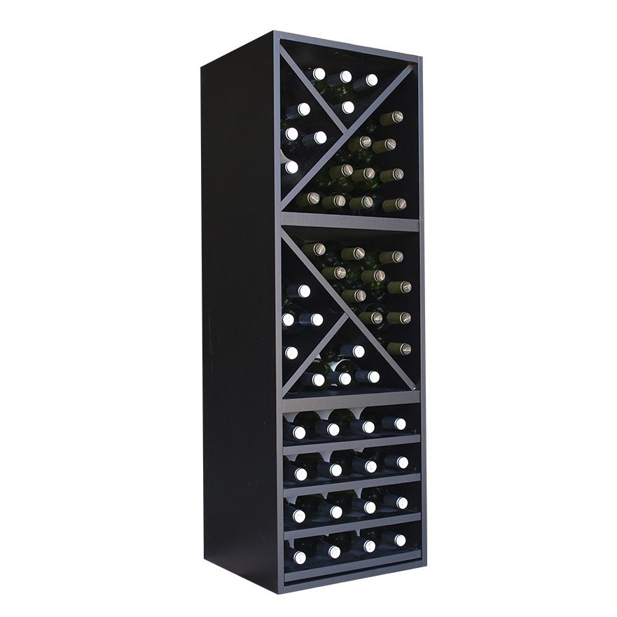 Botellero Merlot 634015 para 48 Botellas | Modular Vertical Negro Soft