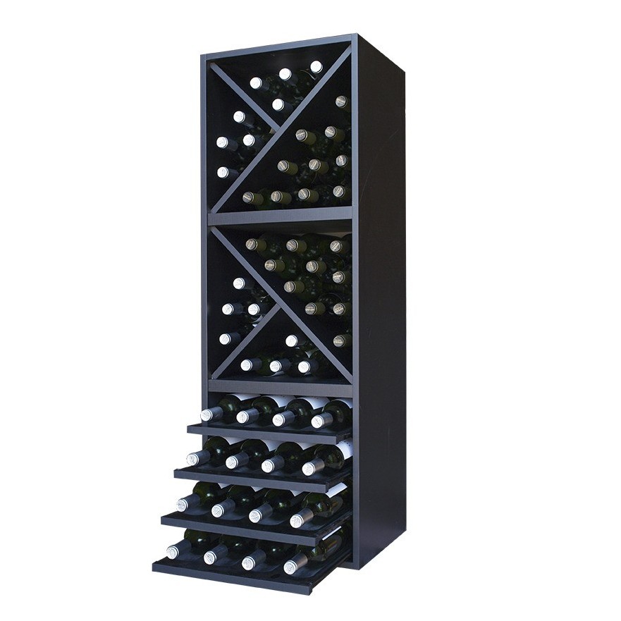 Botellero Merlot 634015 para 48 Botellas | Modular Vertical Negro Soft