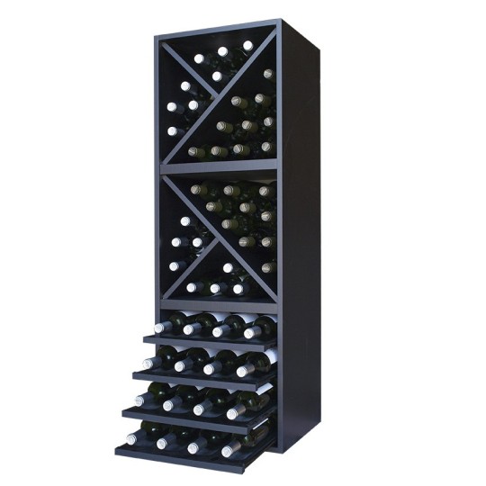 Botellero Merlot 634015 para 48 Botellas | Modular Vertical Negro Soft