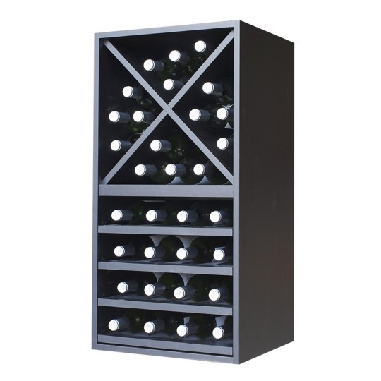 Botellero Merlot 624016 para 32 Botellas | Modular Horizontal Negro Soft