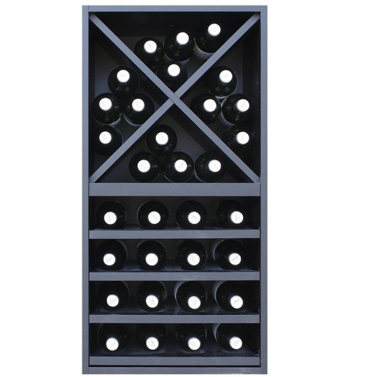 Botellero Merlot 624016 para 32 Botellas | Modular Horizontal Negro Soft