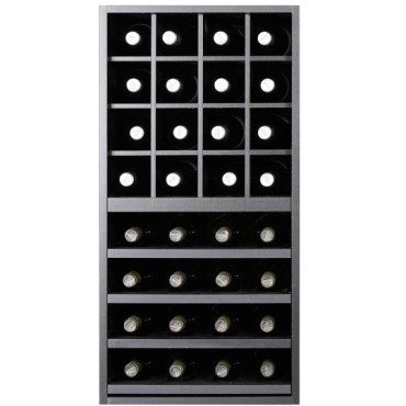 Botellero Serie Merlot 624060 – 32 Botellas, Modular Horizontal, Acabado Negro Soft, 42x84x39 cm