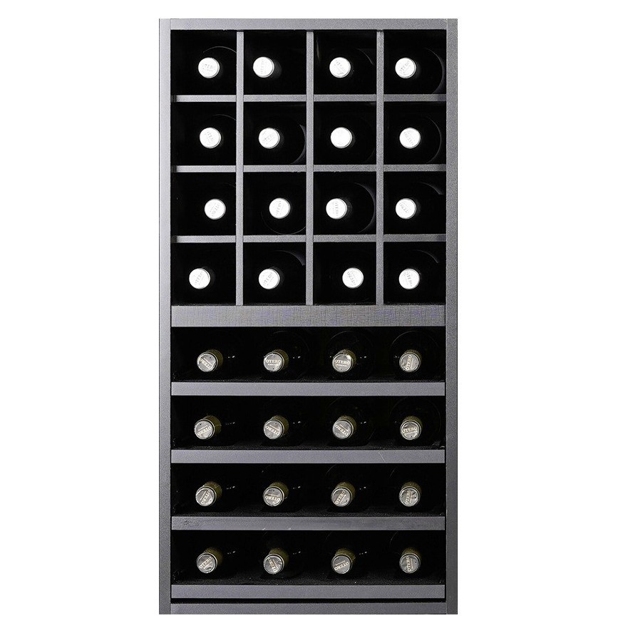 Botellero Merlot 624060 para 32 Botellas | Modular Horizontal Negro Soft