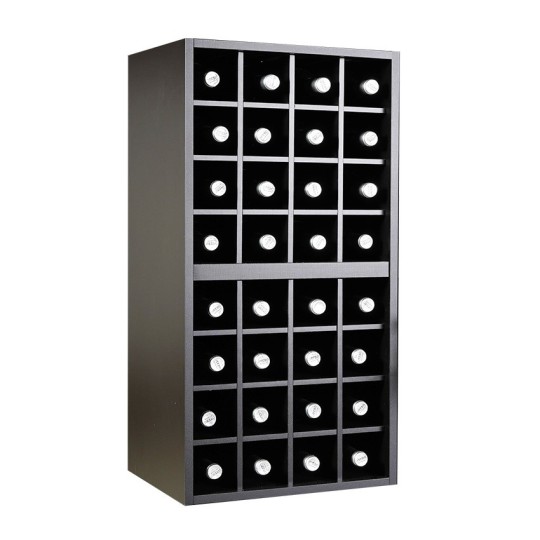 Botellero Merlot 626060 para 32 Botellas | Modular Horizontal Negro Soft