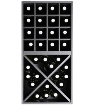 Botellero Serie Merlot 621660 – 32 Botellas, Modular Acabado Negro Soft, 42x84x39 cm