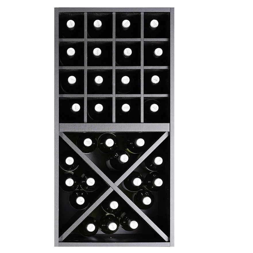Botellero Merlot 621660 para 32 Botellas | Modular Horizontal Negro Soft