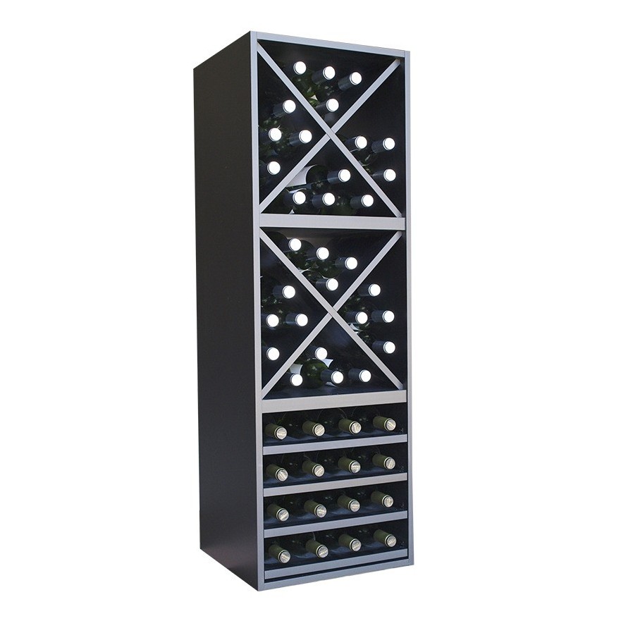Botellero Merlot 634016 para 36 Botellas | Modular Vertical Negro Soft