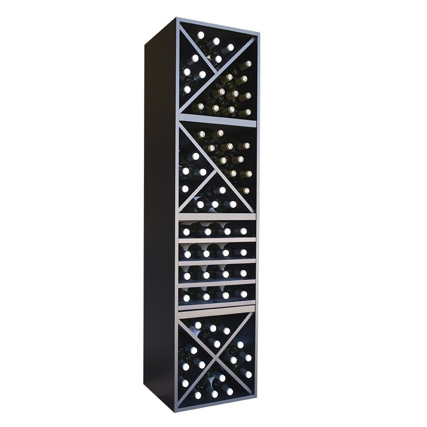Botellero Merlot 644015 para 64 Botellas | Modular Vertical Negro Soft