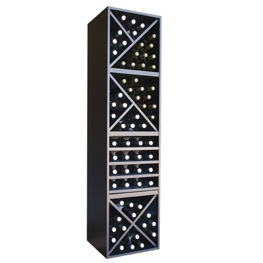 Botellero Merlot 644015 para 64 Botellas | Modular Vertical Negro Soft