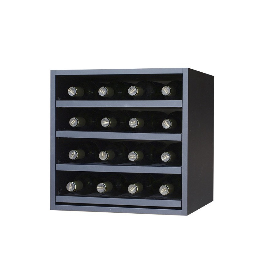 Botellero Merlot 610040 16 Botellas | Compacto Modular Negro Soft