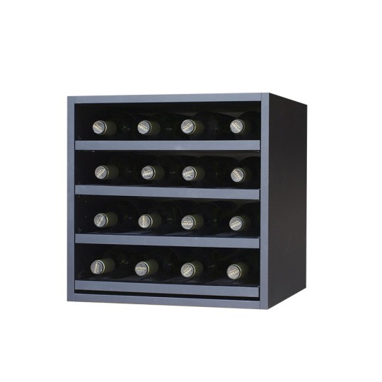 Botellero Merlot 610040 16 Botellas | Compacto Modular Negro Soft