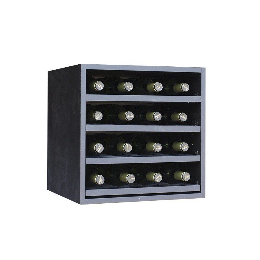 Botellero Merlot 610040 16 Botellas | Compacto Modular Negro Soft