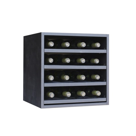 Botellero Merlot 610040 16 Botellas | Compacto Modular Negro Soft