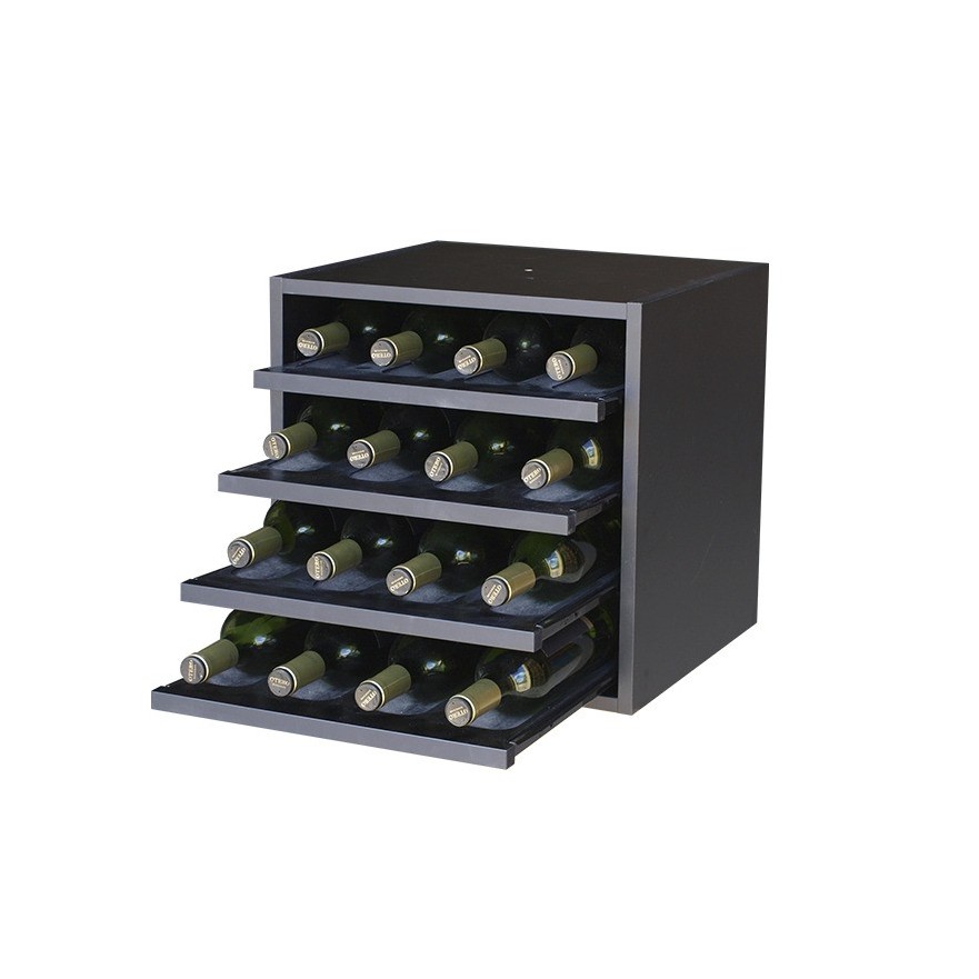 Botellero Merlot 610040 16 Botellas | Compacto Modular Negro Soft