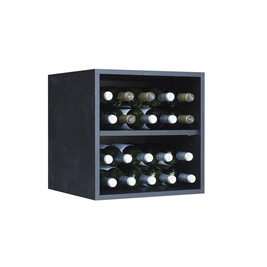 Botellero Merlot 610012 16 Botellas | Compacto Modular Negro Soft