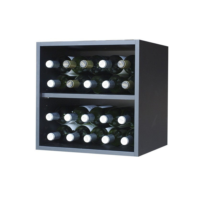 Botellero Merlot 610012 16 Botellas | Compacto Modular Negro Soft