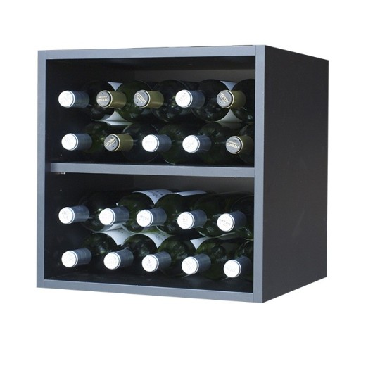 Botellero Merlot 610012 16 Botellas | Compacto Modular Negro Soft