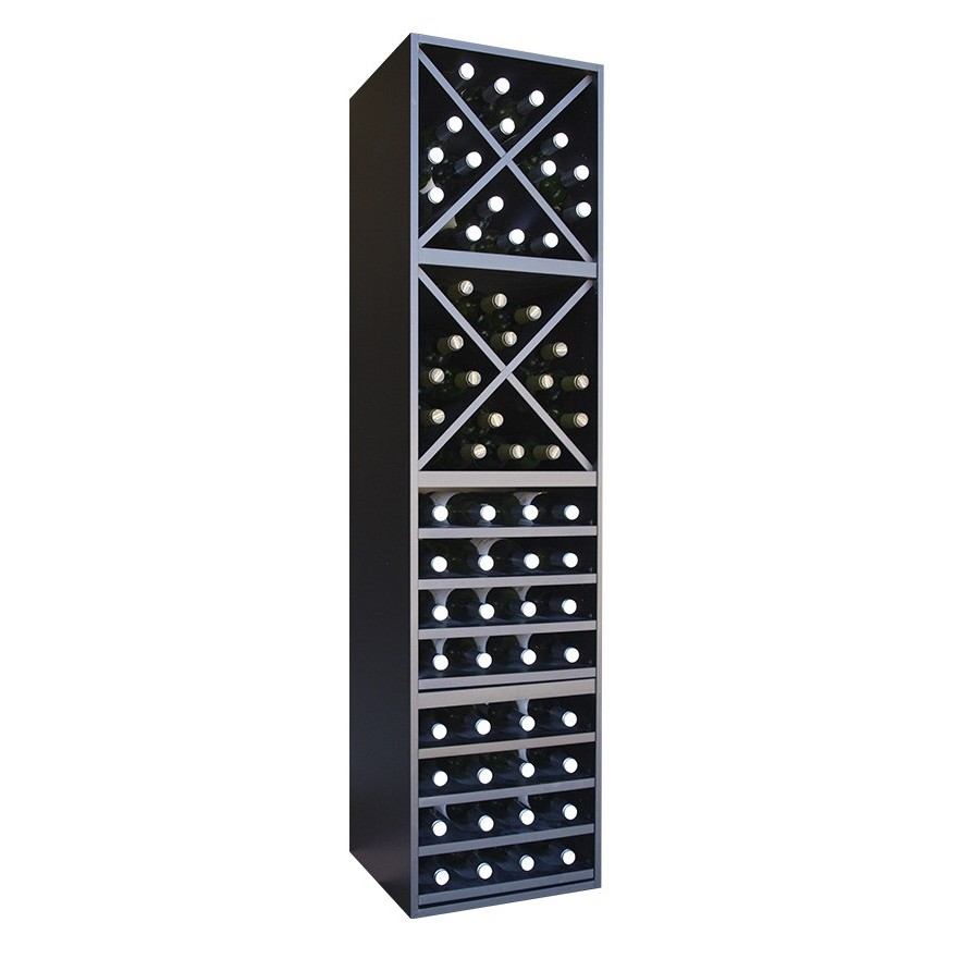 Botellero Merlot 644016 para 64 Botellas | Vertical Modular Negro Soft
