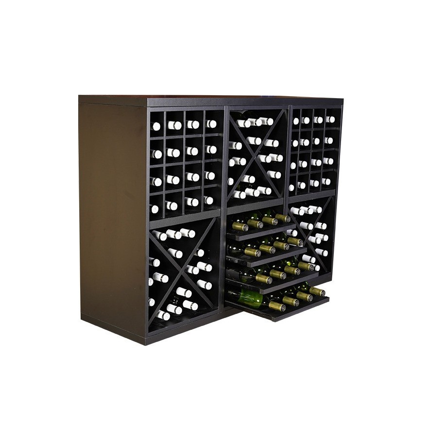 Botellero Merlot 652031 Bajo 126 cm | Modular Negro Soft