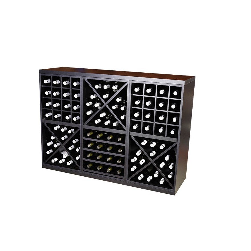 Botellero Merlot 652031 Bajo 126 cm | Modular Negro Soft