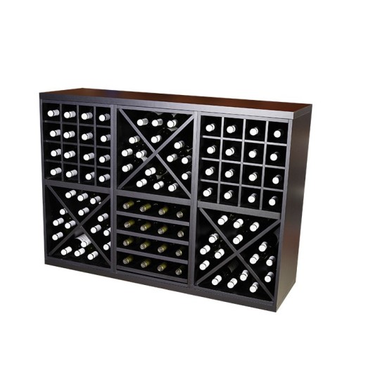 Botellero Merlot 652031 Bajo 126 cm | Modular Negro Soft