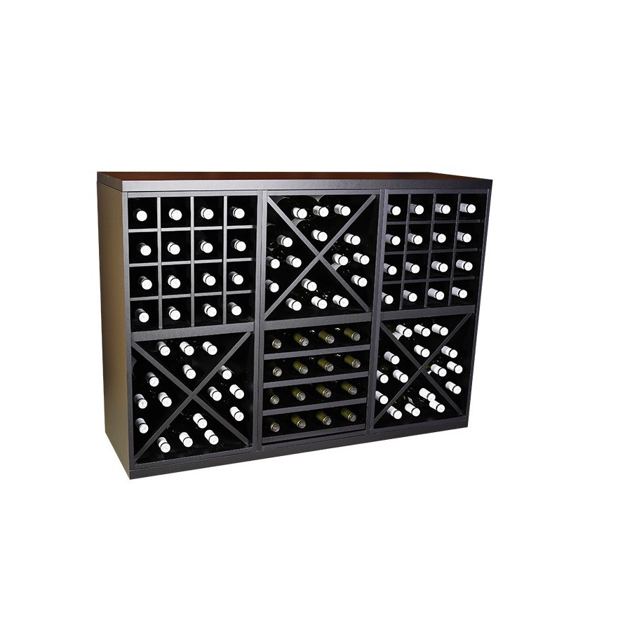 Botellero Merlot 652031 Bajo 126 cm | Modular Negro Soft