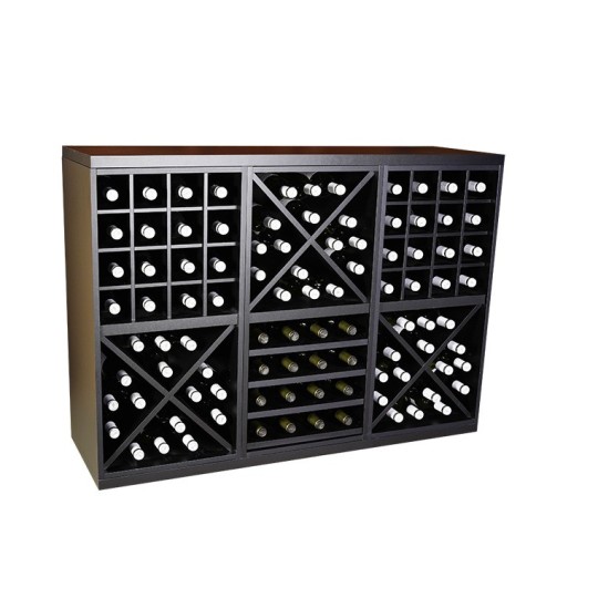 Botellero Merlot 652031 Bajo 126 cm | Modular Negro Soft