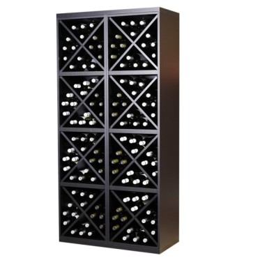 Botellero Serie Merlot Composición 654023 – Modular Vertical, Acabado Negro Soft, 84x174x39 cm