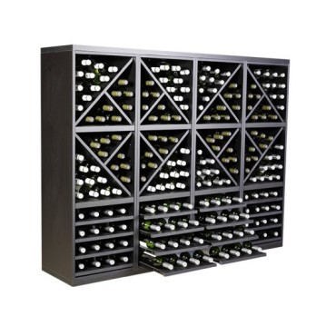Botellero Serie Merlot Composición 653042 – Modular, Acabado Negro Soft, 168x132x39 cm