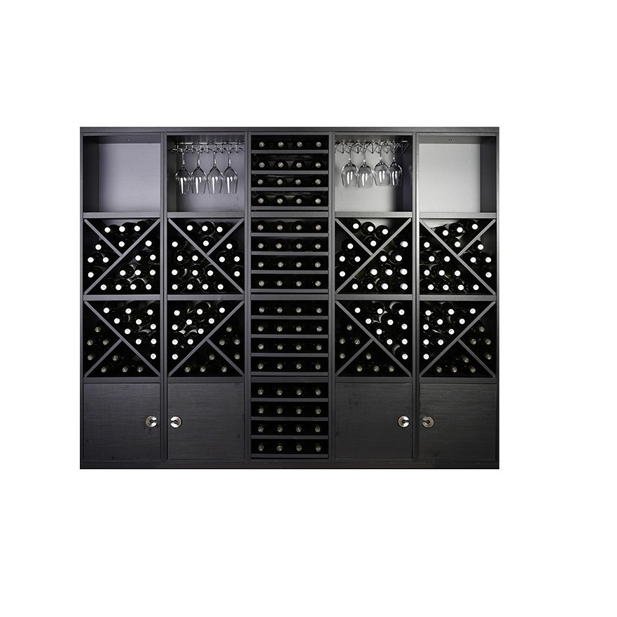 Botellero Merlot 654051 Grande 210 cm | Modular Negro Soft