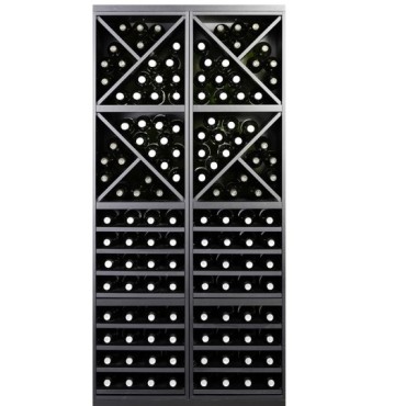 Botellero Serie Merlot Composición 654026 – Modular, Acabado Negro Soft, 84x174x39 cm