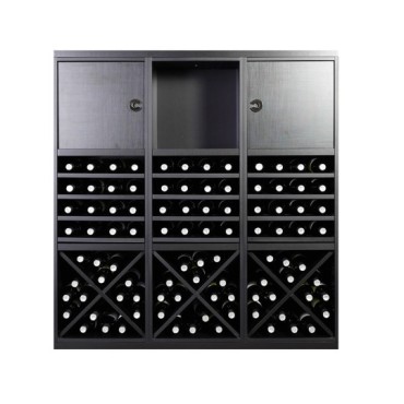 Botellero Serie Merlot 653031 – Composición Modular 126x132x39 cm con Acabado Negro Soft