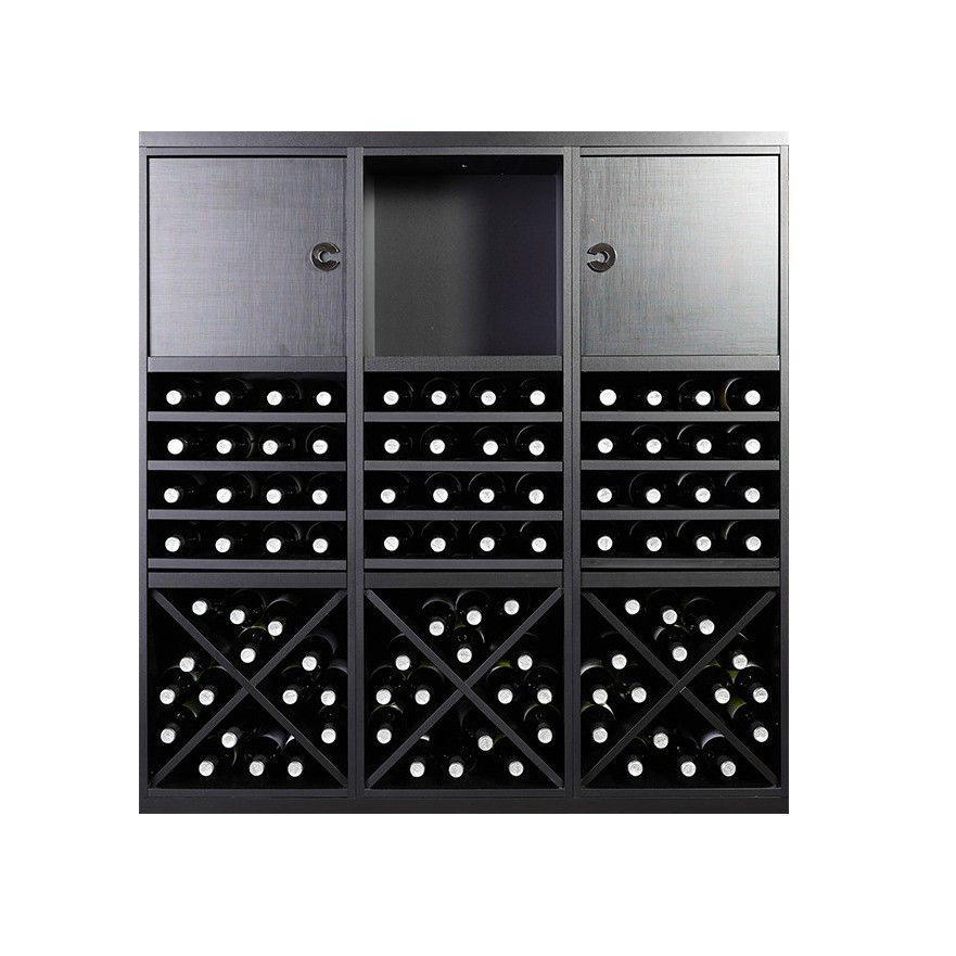 Botellero Merlot 653031 – Composición modular 126x132x39 cm, negro soft