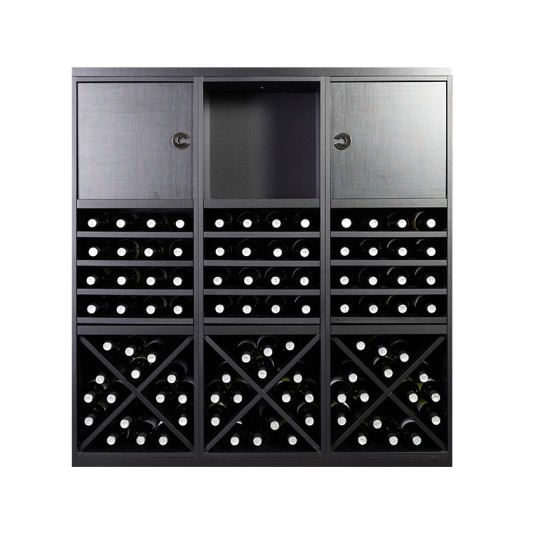 Botellero Merlot 653031 – Composición modular 126x132x39 cm, negro soft