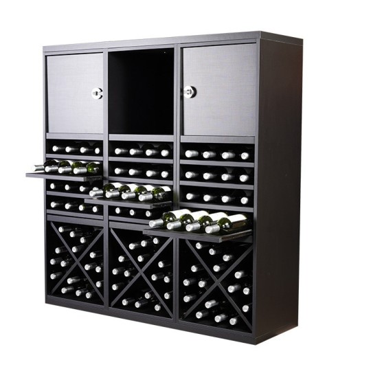 Botellero Merlot 653031 – Composición modular 126x132x39 cm, negro soft