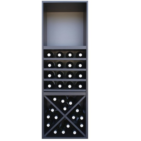 Botellero Merlot 631640 – 48 botellas, negro soft, diseño modular