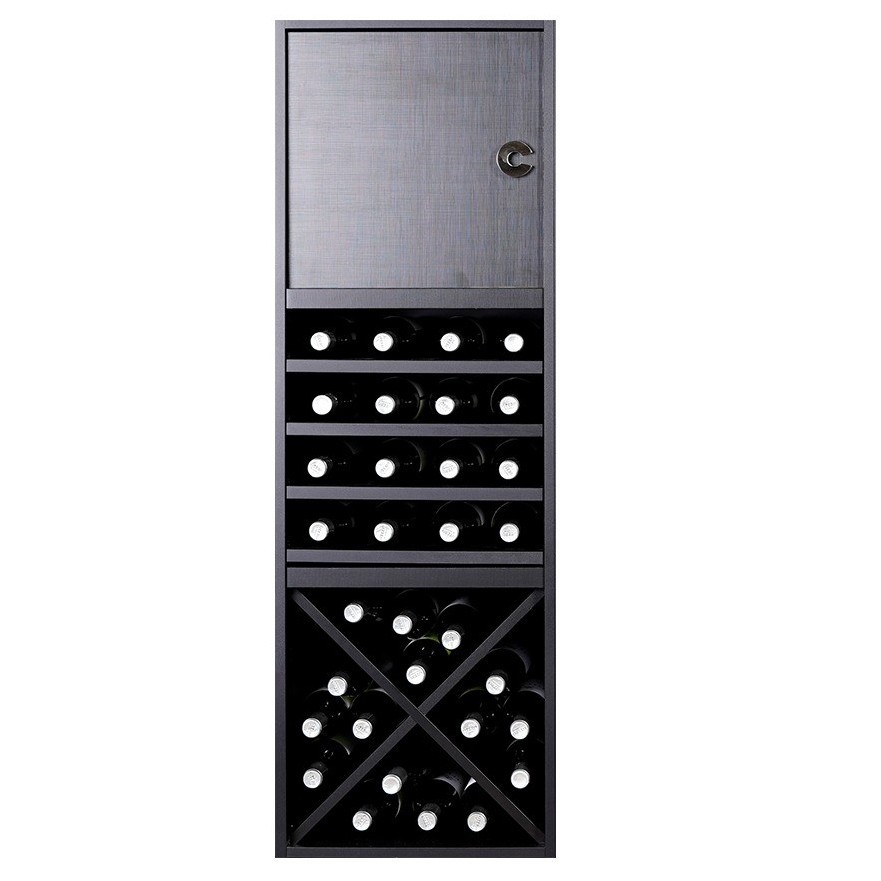 Botellero modular Merlot 631641 – 48 botellas, acabado negro soft