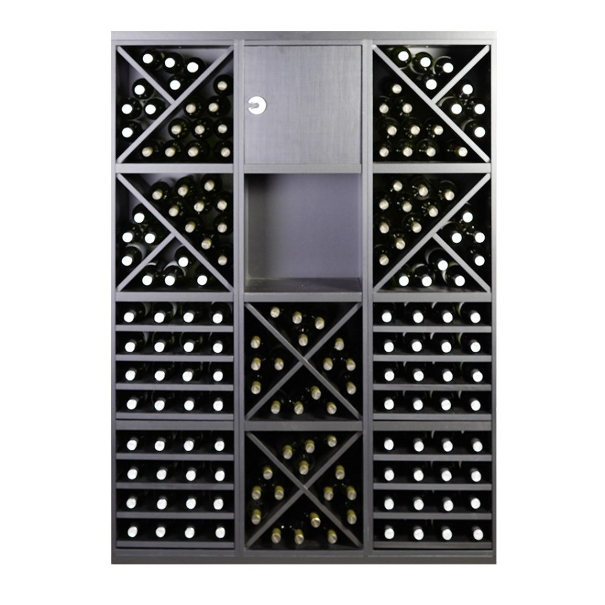 Botellero Serie Merlot Composición 654032 | Modular Negro Soft 126x174 cm