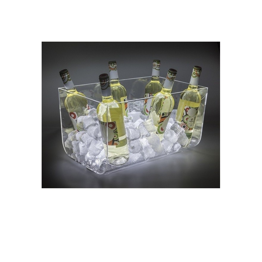 Cubitera Station Acrílica para 8-10 botellas con base LED
