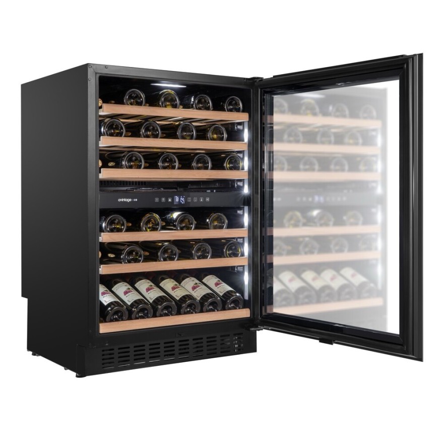 Vinoteca Avintage AVU61D88 – 46 botellas, doble zona, negra, bajo encimera