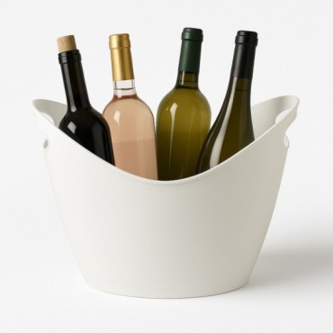 Cubitera Valle de Poliestireno Blanca – 4 a 5 Botellas, Personalizable