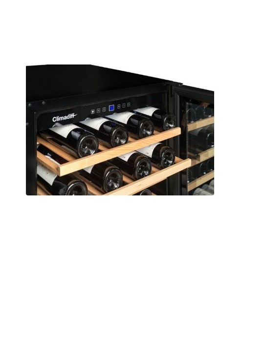 Vinoteca bajo encimera 2 zonas temperaturas Negra 51 botellas Climadiff CBU50D2B