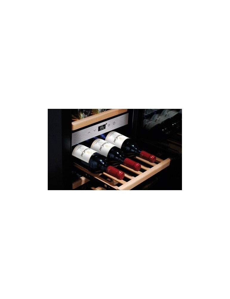 Vinoteca 38 botellas acero inoxidable 2 zonas Caso Design WineComfort 380 Smart
