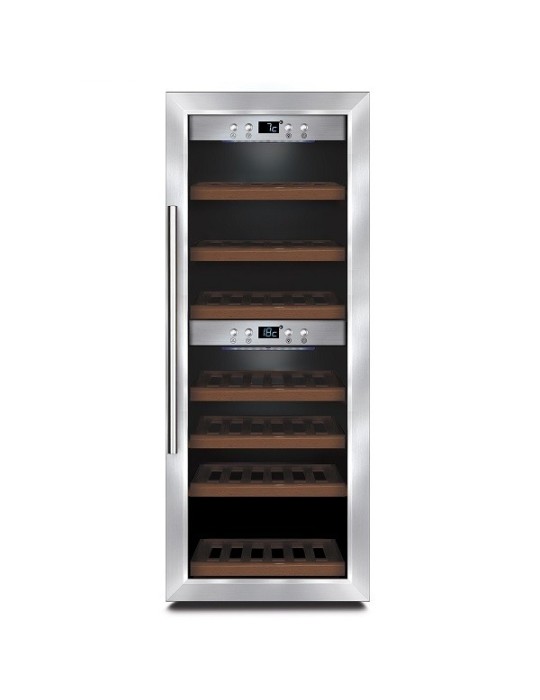 Vinoteca 38 botellas acero inoxidable 2 zonas Caso Design WineComfort 380 Smart