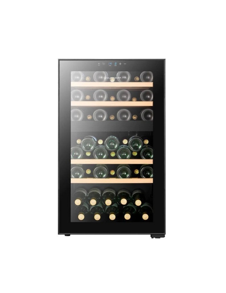 Vinoteca negra compresor libre instalación 2 zonas 52 botellas Climadiff CEPAGE52DZF