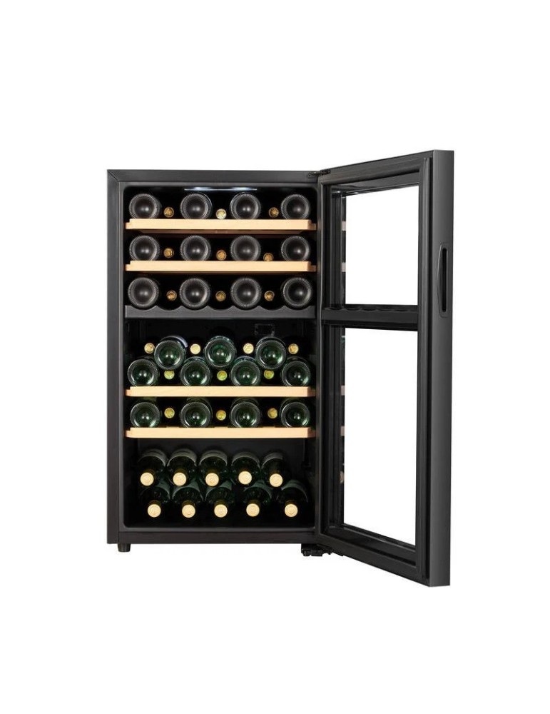Vinoteca negra compresor libre instalación 2 zonas 52 botellas Climadiff CEPAGE52DZF