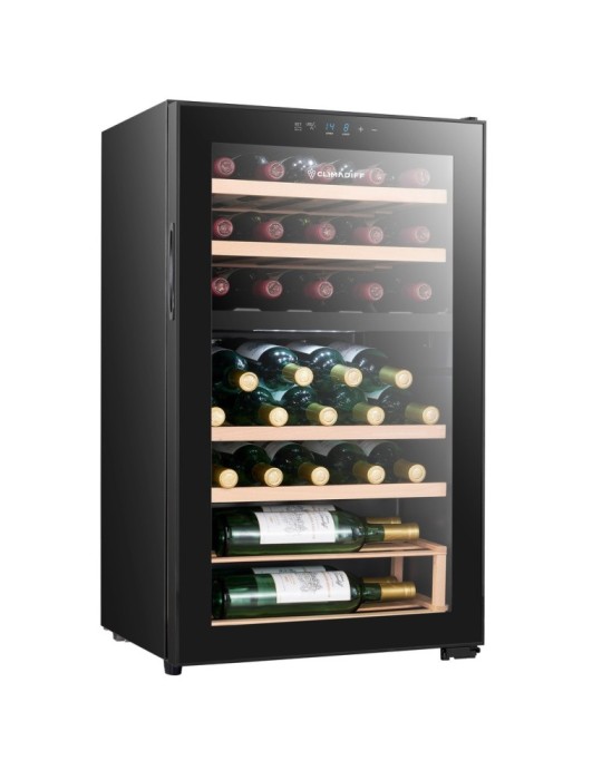 Vinoteca libre instalación negra compresor  2 zonas  33 botellas Climadiff CEPAGE33DZ