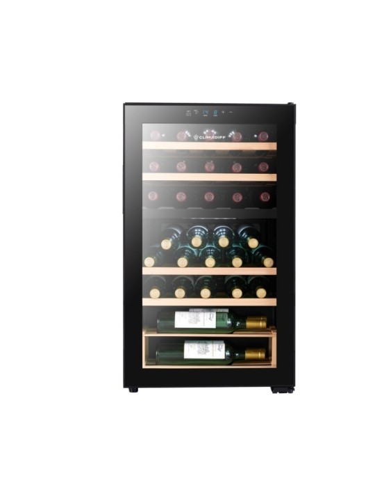 Vinoteca libre instalación negra compresor  2 zonas  33 botellas Climadiff CEPAGE33DZ