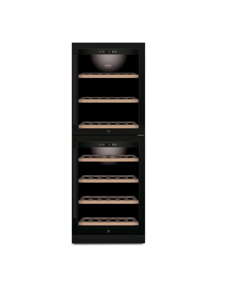 Vinoteca Caso Design WineChef Pro 126 2D Black– 2 Puertas, 2 Zonas, 126 Botellas