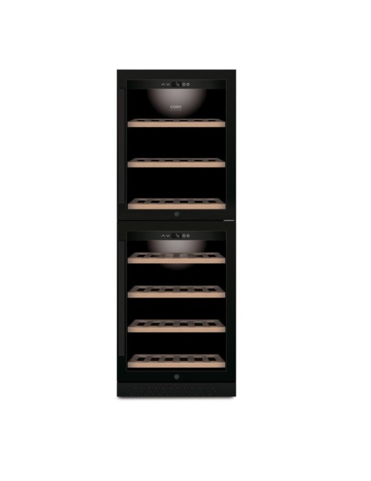 Vinoteca Caso Design WineChef Pro 126 2D Black– 2 Puertas, 2 Zonas, 126 Botellas